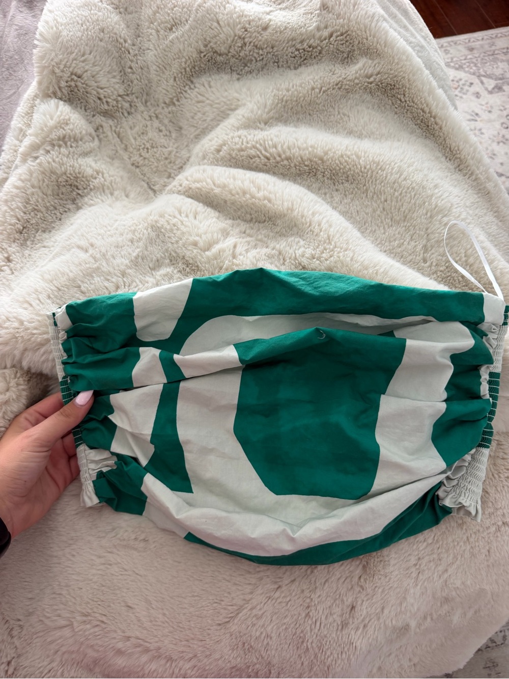 Banana Republic Green and White Patterned Drawstring Skort